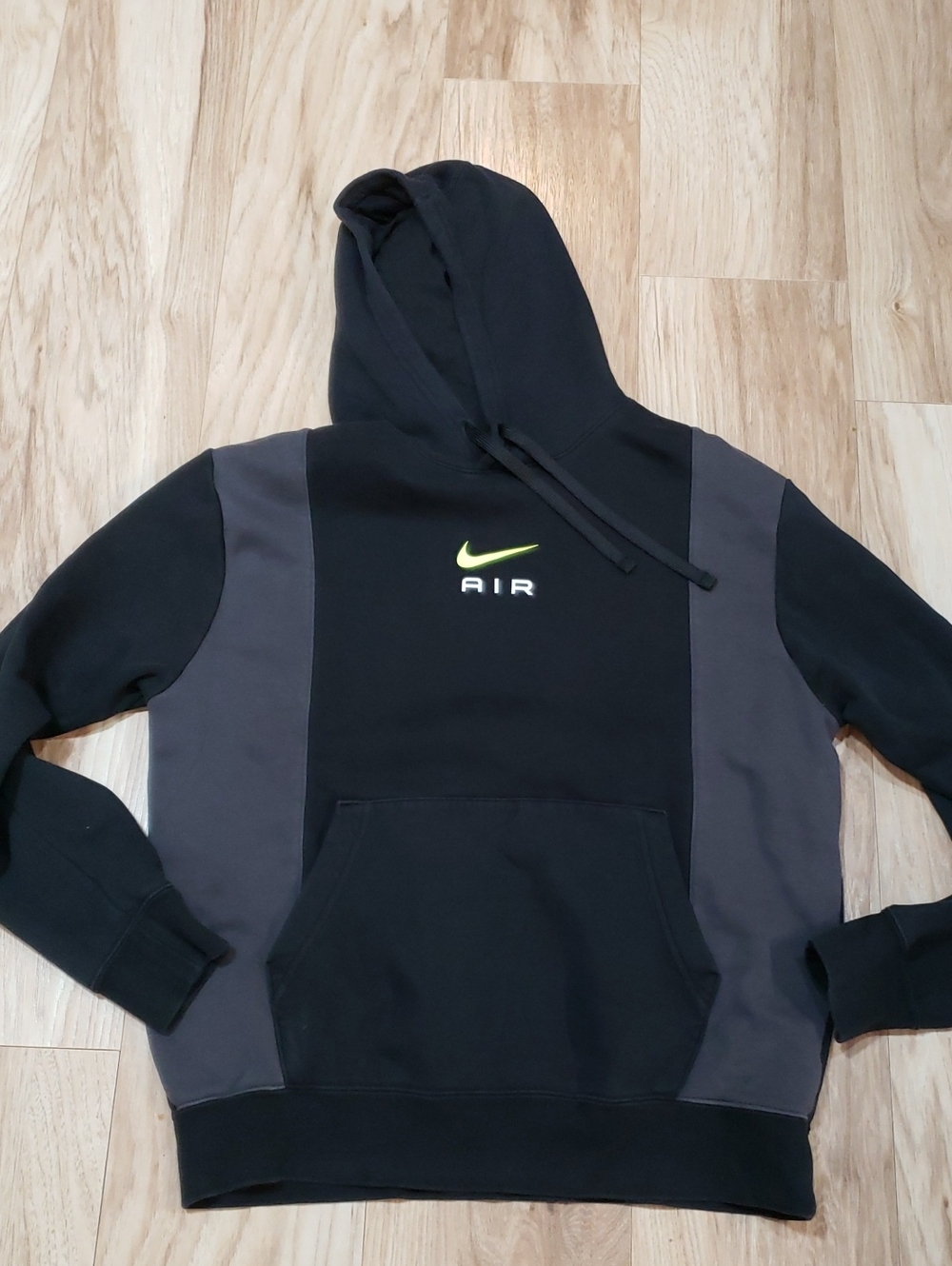 Nike Air Max Black/grey Hoodie Neon Yellow/green Logo Swoosh Men Med